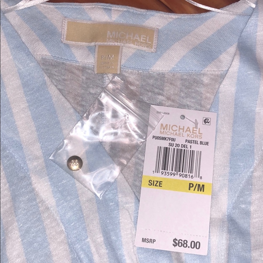 MICHAEL KORS New! Petite Striped Tie-Front Top - Picture 9 of 9
